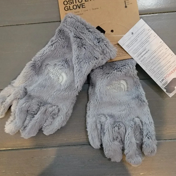 The North Face Kids Grey Girl's Osito fleece Etip Glove sz Medium - Picture 6 of 12